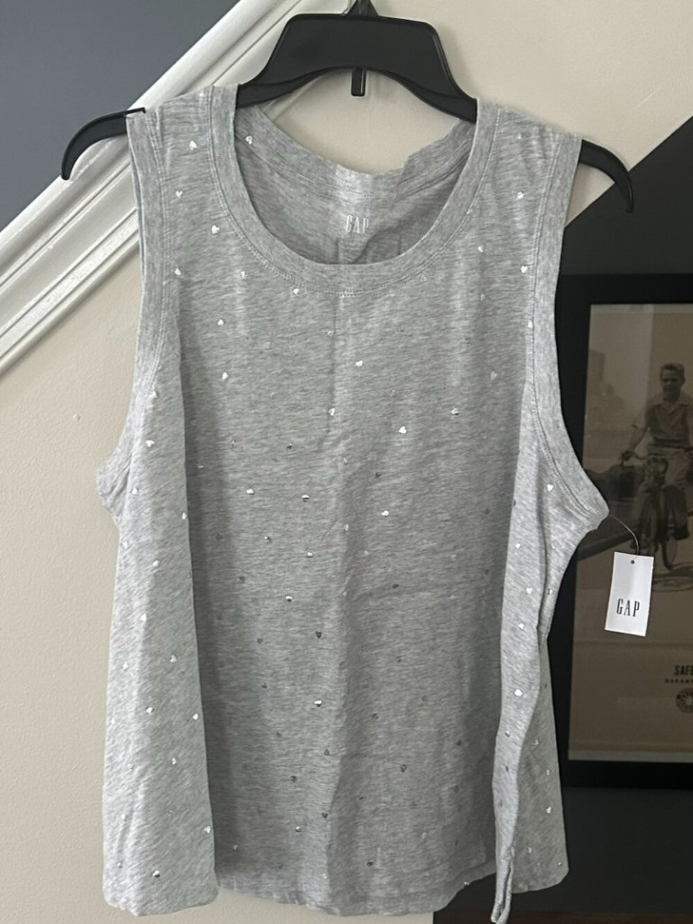 GAP Sleeveless Gray Dot Tank – Size XL, NWT